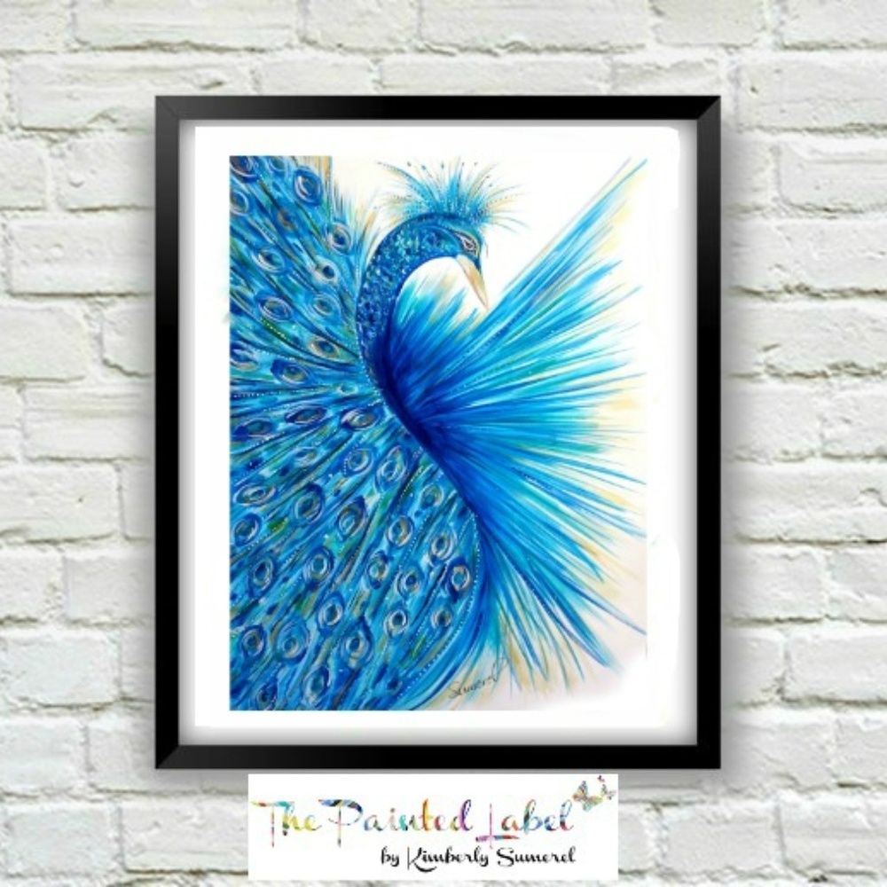 8 x 10 Peacock Art Print Signed by Artist